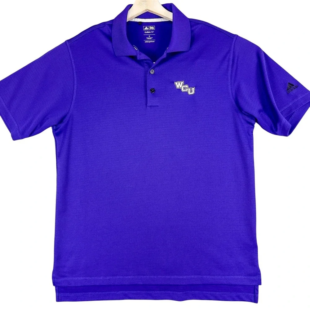 Western Carolina Catamounts Polo Shirt Mens Medium Purple NCAA Golf Adidas Work